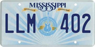 MS license plate LLM402