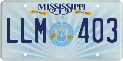 MS license plate LLM403