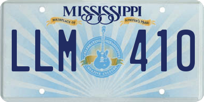 MS license plate LLM410