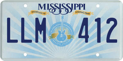 MS license plate LLM412