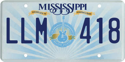 MS license plate LLM418