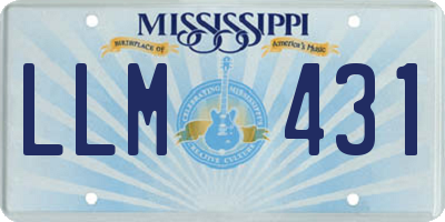 MS license plate LLM431