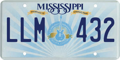MS license plate LLM432