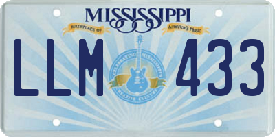 MS license plate LLM433