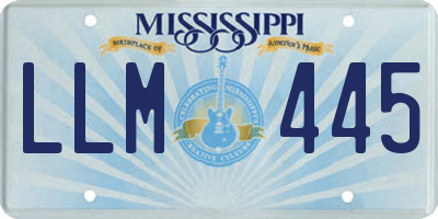 MS license plate LLM445