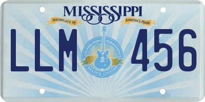 MS license plate LLM456
