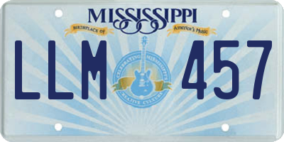 MS license plate LLM457