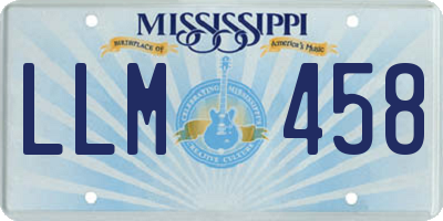 MS license plate LLM458