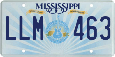 MS license plate LLM463