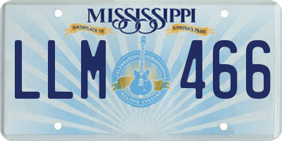 MS license plate LLM466