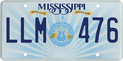 MS license plate LLM476