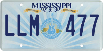 MS license plate LLM477