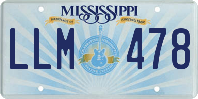 MS license plate LLM478