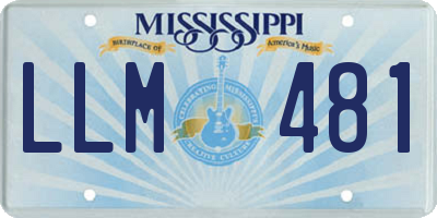 MS license plate LLM481