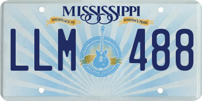 MS license plate LLM488
