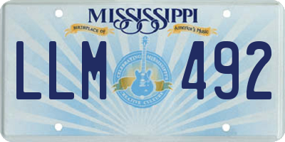 MS license plate LLM492