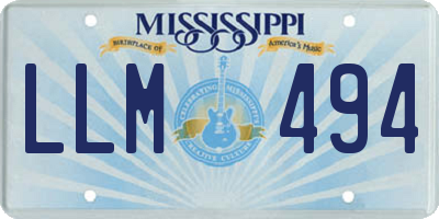 MS license plate LLM494