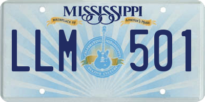 MS license plate LLM501