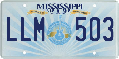 MS license plate LLM503