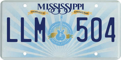 MS license plate LLM504