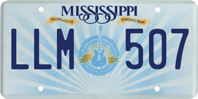 MS license plate LLM507