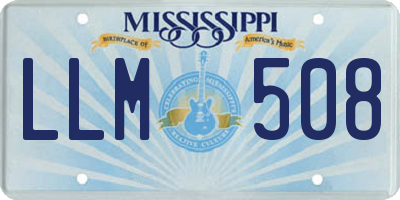 MS license plate LLM508