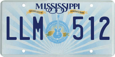 MS license plate LLM512