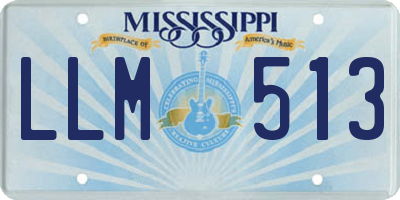 MS license plate LLM513