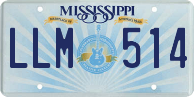 MS license plate LLM514
