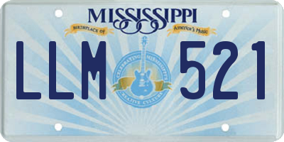 MS license plate LLM521