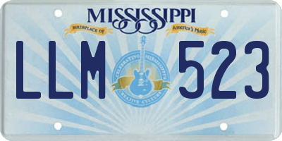 MS license plate LLM523