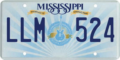 MS license plate LLM524