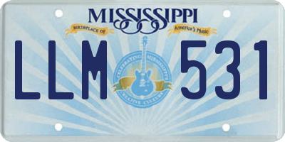 MS license plate LLM531