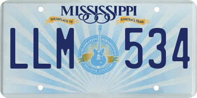 MS license plate LLM534