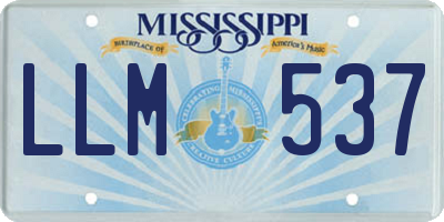 MS license plate LLM537