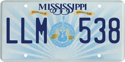MS license plate LLM538