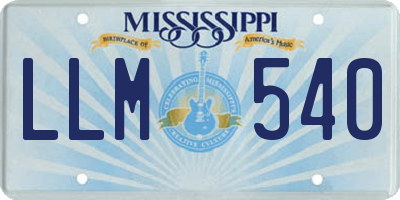 MS license plate LLM540