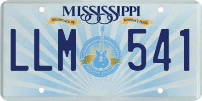 MS license plate LLM541