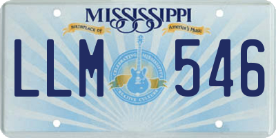 MS license plate LLM546