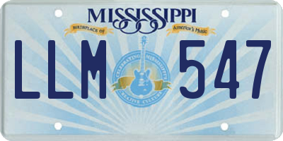 MS license plate LLM547