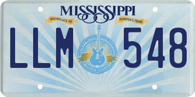 MS license plate LLM548