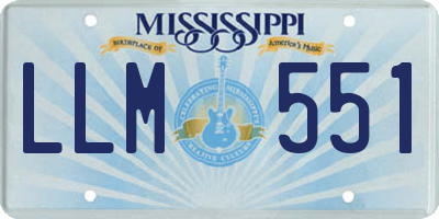 MS license plate LLM551