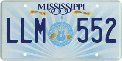MS license plate LLM552