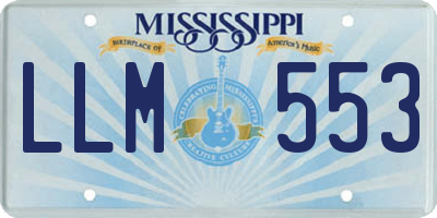 MS license plate LLM553