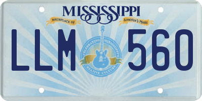 MS license plate LLM560