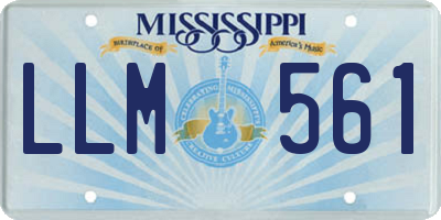 MS license plate LLM561