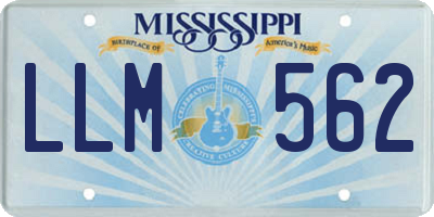 MS license plate LLM562