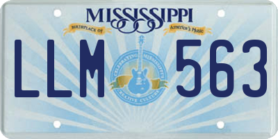 MS license plate LLM563