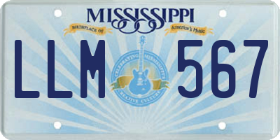 MS license plate LLM567