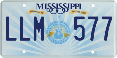 MS license plate LLM577